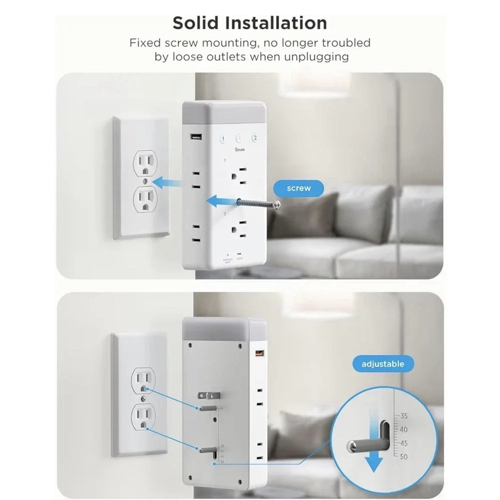 Smart Plug Outlet Extender, 3-Sided Smart Power‎ Strips with 2 Smart Outlets &
